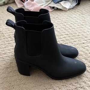 Jeffrey Campbell Black Heeled Rain Boots